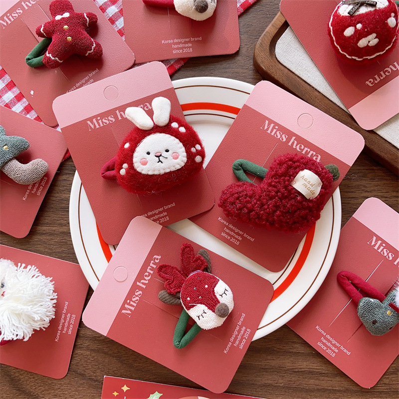 Regalo di Natale Mori ragazza colore bambini carino imbottito cotone coniglio capelli cerchio ragazza vino rosso Natale rosso amore testa corda coppia_voghion.com