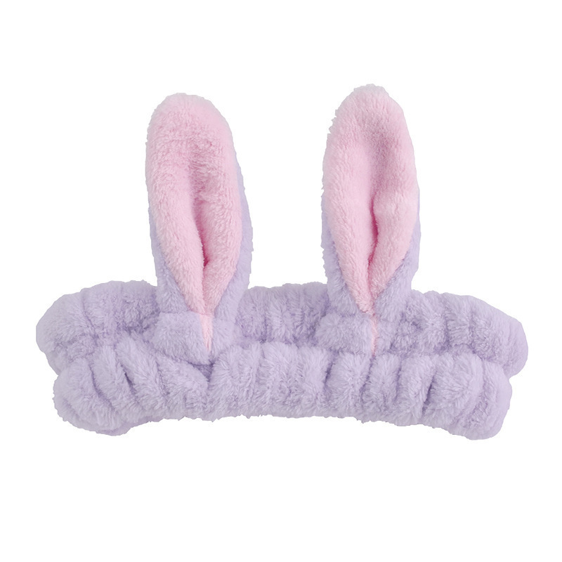 Nueva celebridad de Internet Corea del Sur cara máscara maquillaje lindo orejas conejo felpa banda pelo borde ancho