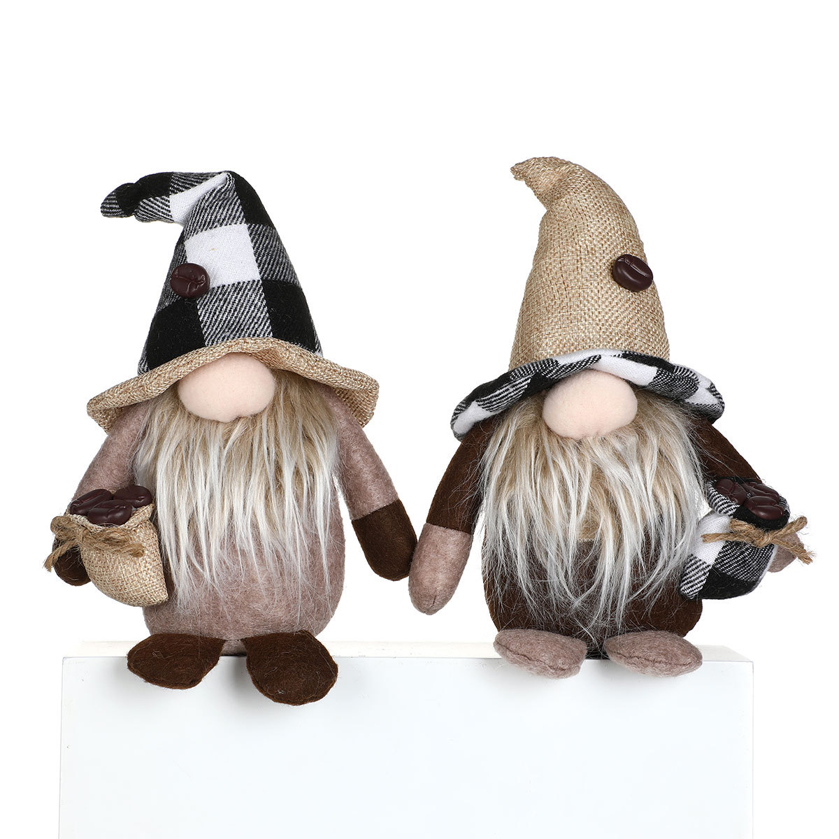 Nuevos adornos para el hogar transfronterizos muñecas sin cara muñecas adornos enanos abrazan granos de café muñecas Rudolf