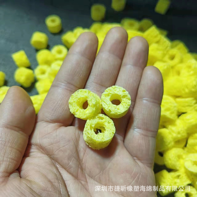 5*15*12mm黄色圆柱清洁海绵批发 吸水高温除锡烙铁海绵圆片