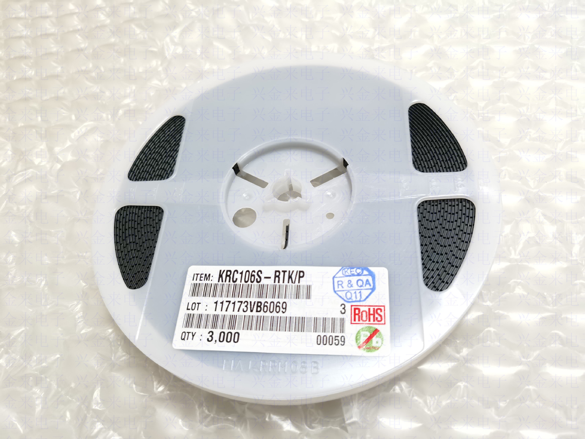 贴片三极管KRC106S-RTK/P 丝印NF 0.1A/50V SOT-23 NPN带阻晶体管