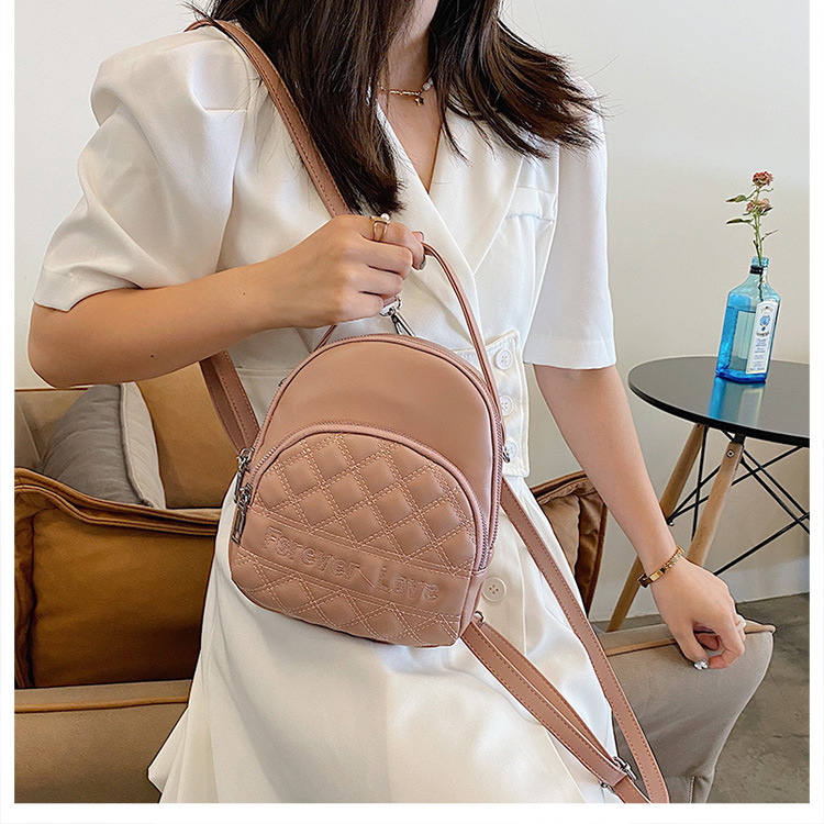 Rhombus Multifunctional Solid Color One-shoulder Portable Backpack Wholesale Nihaojewelry display picture 2