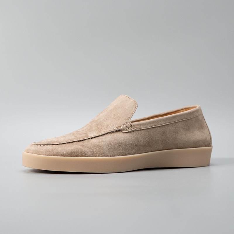 High-end LP loafers for men, old money style, cashmere slip-on handmade shoes, versatile business leather shoes S001-3F