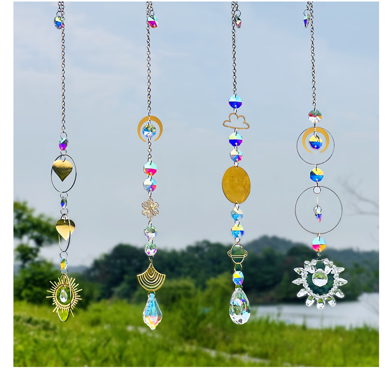 Crystal, Brass Material Valentine'S Day, Birthday Festival Valentine'S Day Birthday Romantic Clouds Heart Shape Crystal Brass Dreamcatcher Wall Art