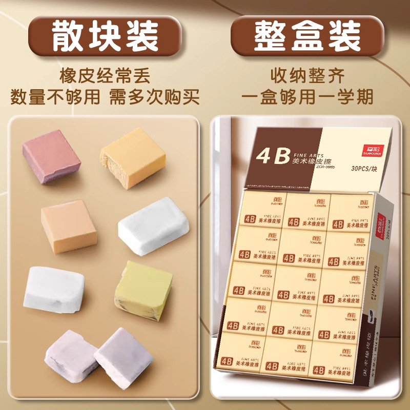 Boceto limpio de goma para niños de color verdadero para estudiantes de escuela primaria, sin caspa 2b sin dejar marcas 4b como sasafrás de piel de elefante