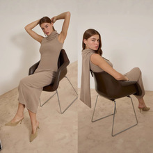 2025欧美外贸跨境女装独立站亚马逊秋冬爆款围巾领饰修身连衣裙