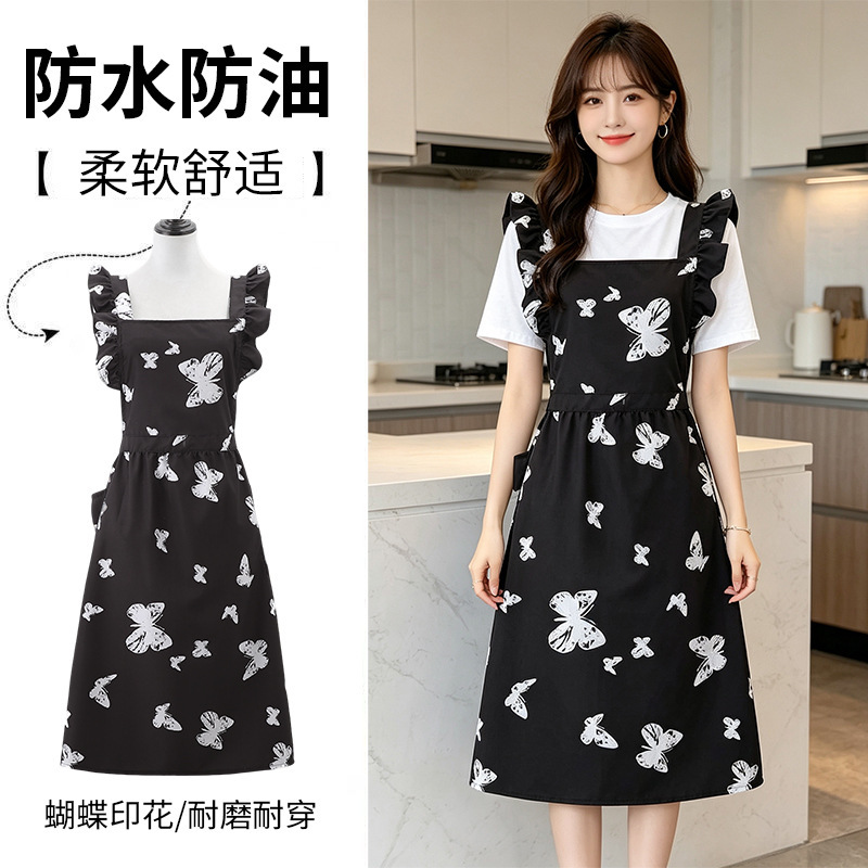Artistic Original Apron, Summer Thin Style, Waterproof and Oil-Proof, for Kitchen, Home Use, Flower Shop, Nail Salon, Baking, Princess Workwear Artistic Original Apron, Summer Thin Style, Waterproof and Oil-Proof, for Kitchen, Home Use, Flower Shop, Nail Salon, Baking, Princess Workwear