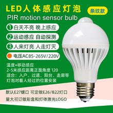 led人体红外运动感应灯泡楼道雷达感应楼梯声光控跨境感应球泡