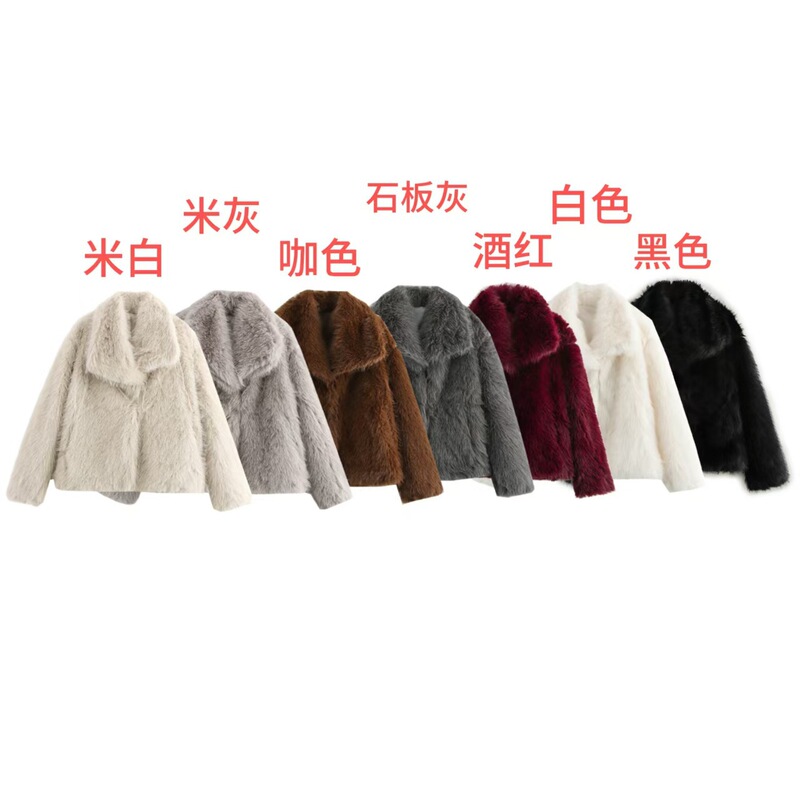 Amazon Foreign Trade Cross-border Women's Thick Lamb Wool Black Coat Women's Winter 2024 New Fur Fur