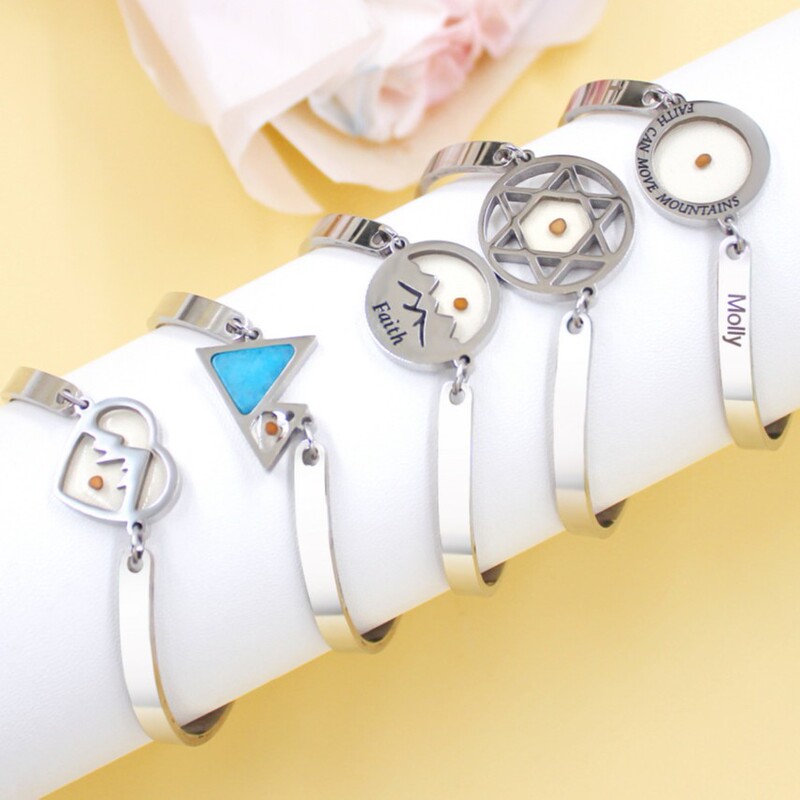 Cross-Border Hexagram Mustard Seed Ring Pendant Bracelet Heart-Shaped Mountain Shape Adjustable Bracelet Daily Simple Women