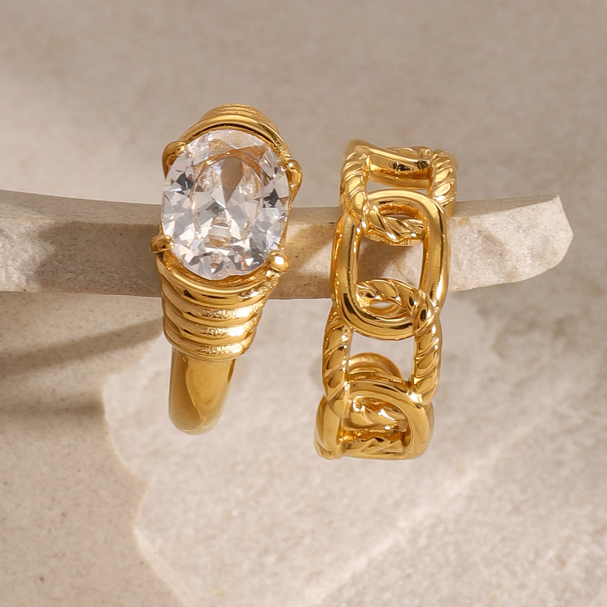 Anillo de acero de titanio de diamante transfronterizo de Europa y Estados Unidos JEDING nicho de diseño de anillo de joyería de acero inoxidable no desvanecido