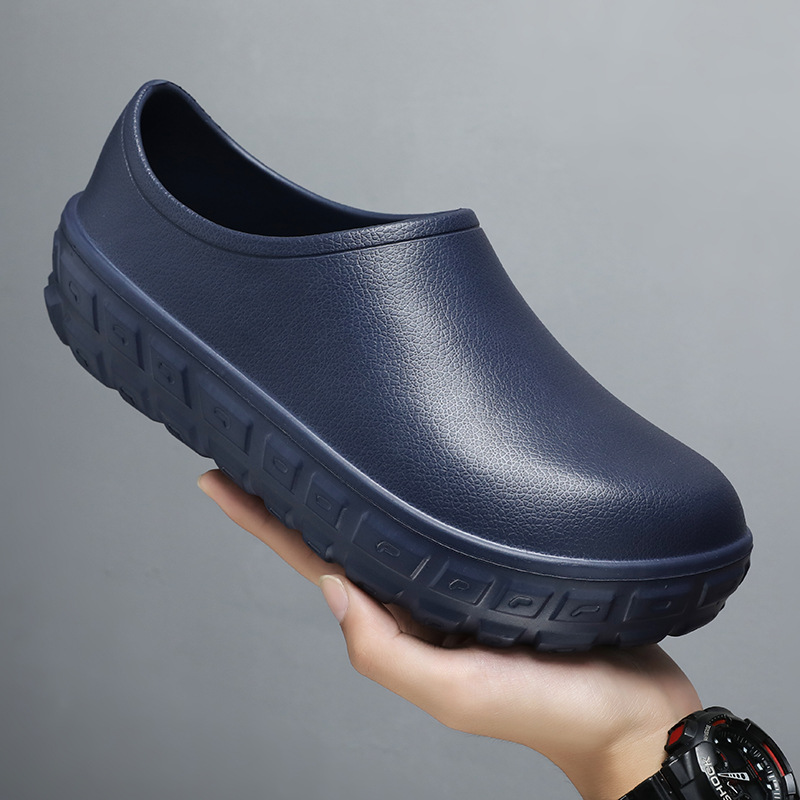 Zapatos de chef de fábrica, trabajo de cocina de verano para hombres, protección laboral, botas de lluvia, pesca de vadeo para hombres, zapatillas Baotou en stock