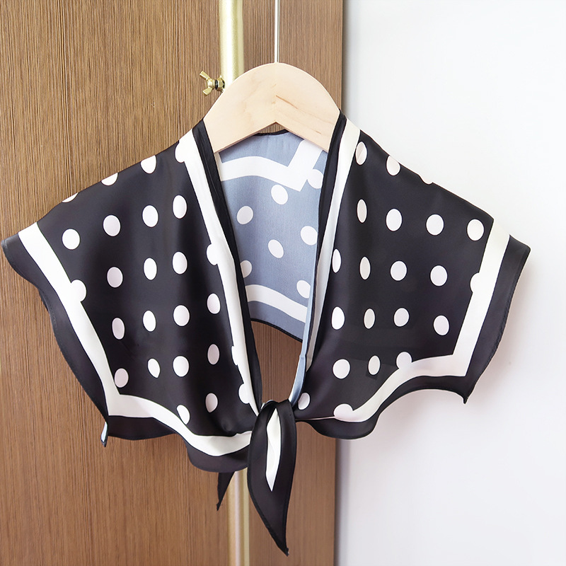 2025 nuevo bufandas de seda hexagonal bufandas de hombro alta sensación de moda de diseño minimalista de seda simulada bufandas temperamento universal