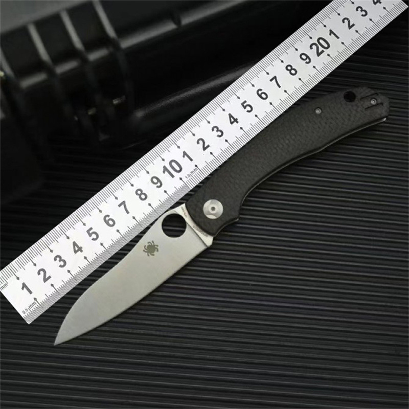 跨境C241折刀碳纤维手柄户外折叠小刀便携水果刀野营户外折叠小刀