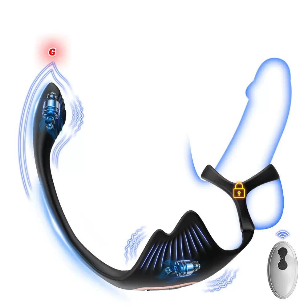 Вибратор Devilfish Vibration Lock Fine Ring — двойной двигатель, 10 режимов, беспроводной пульт, магнитная зарядка