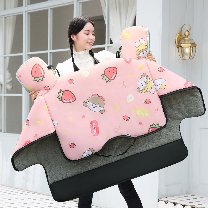 草莓女孩粉【侧翼加宽加绒+口袋】