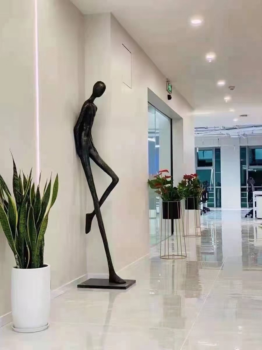 Moderno retrato arte estatua celebración lámpara de pie casa exposición salón ventana arte gran figura decoración lámparas