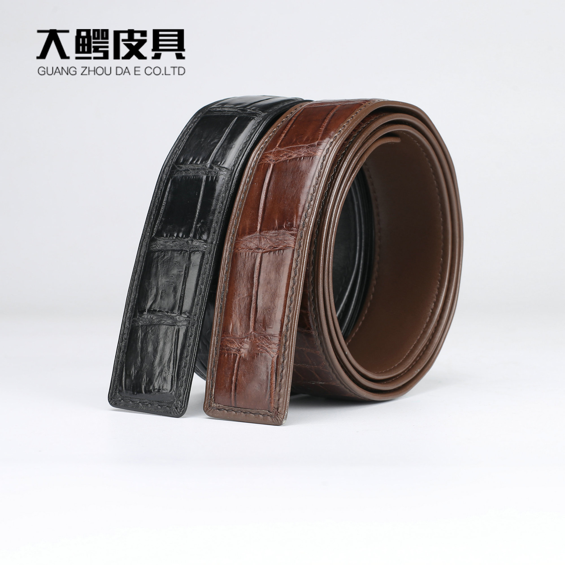 无头皮带 男士鳄鱼肚皮腰带板扣针扣皮带男商务休闲真皮皮带批发