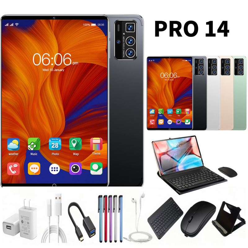 Cross-border 10-inch cross-border tablet pro14 2-in -1 Android pluggable card Netcom