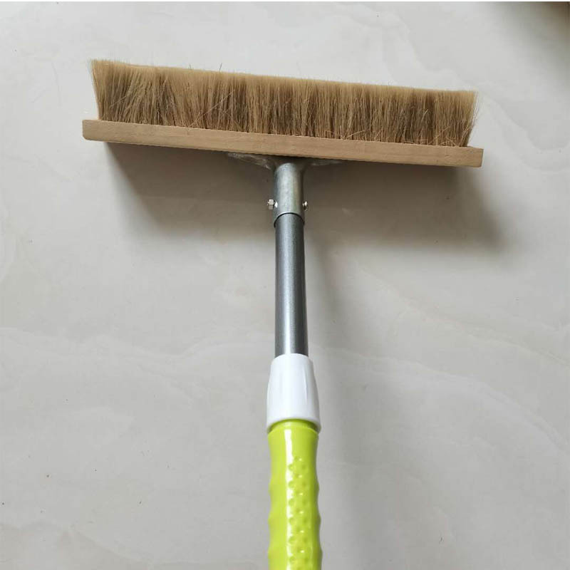Long-Handled Telescopic Rod Bristle Car Wash Brush for Buses, Large Trucks, Concrete Trucks, Real Bristle Car Brush, Mop, Broom