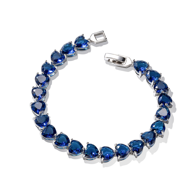 Heart of the Ocean Bracelet Women's Light Luxury Ins Blue Love Bracelet Live Broadcast Hot Selling Bracelet Cross-Border Foreign Trade Exclusive Heart of the Ocean Bracelet Women's Light Luxury Ins Blue Love Bracelet Live Broadcast Hot Selling Bracelet Cross-Border Foreign Trade Exclusive