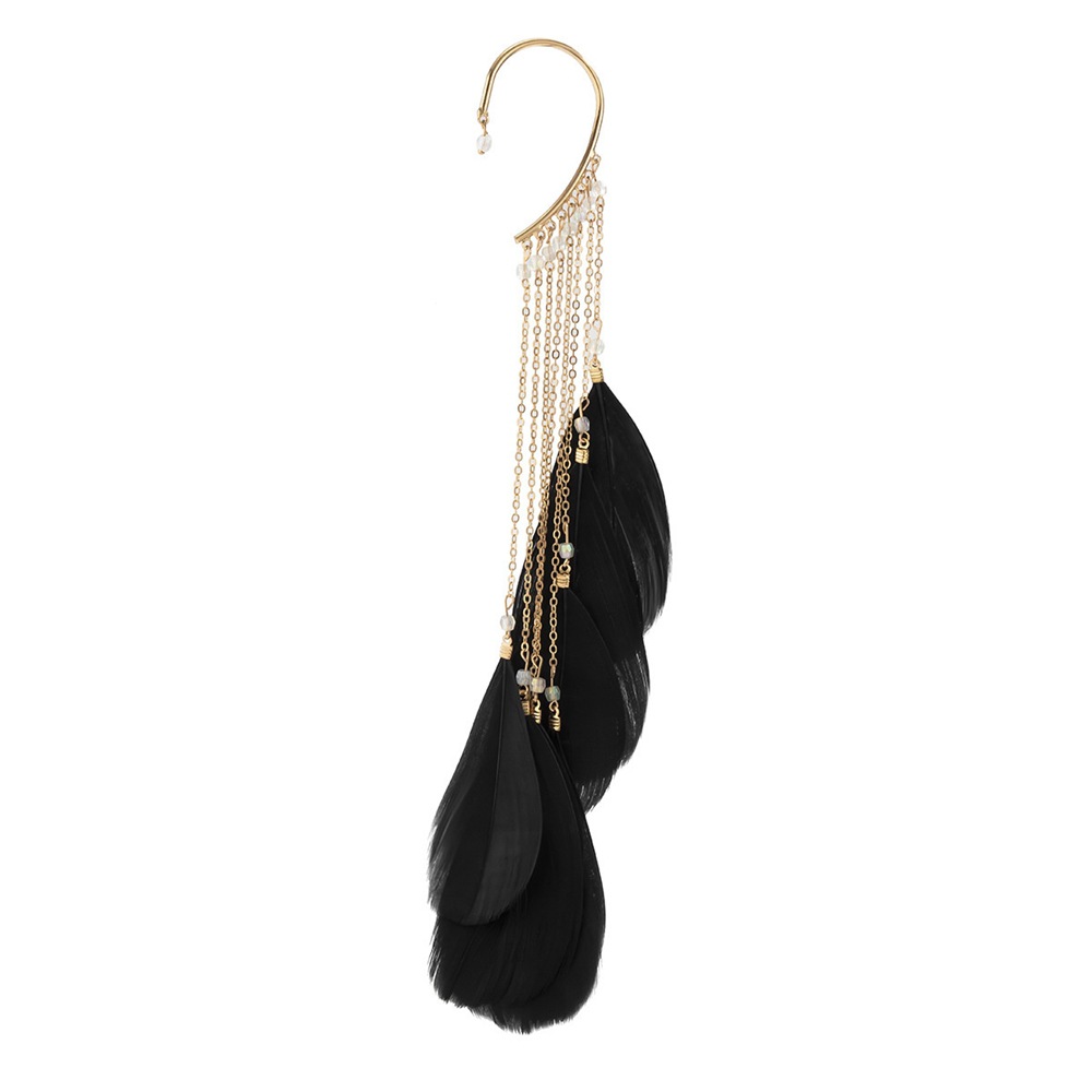 Bohemian Long Feather Tassel Earrings For Women Exaggerated Style_voghion.com