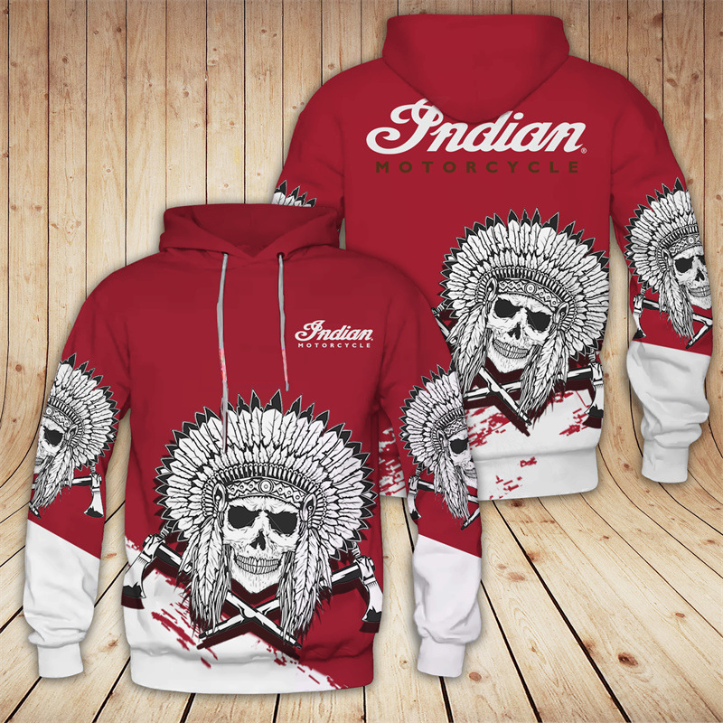 Indian Skull Series 3D Hooded Sweatshirt Punisher European Size Large Size Men's and Women's Fashion Clothing Self-created Design