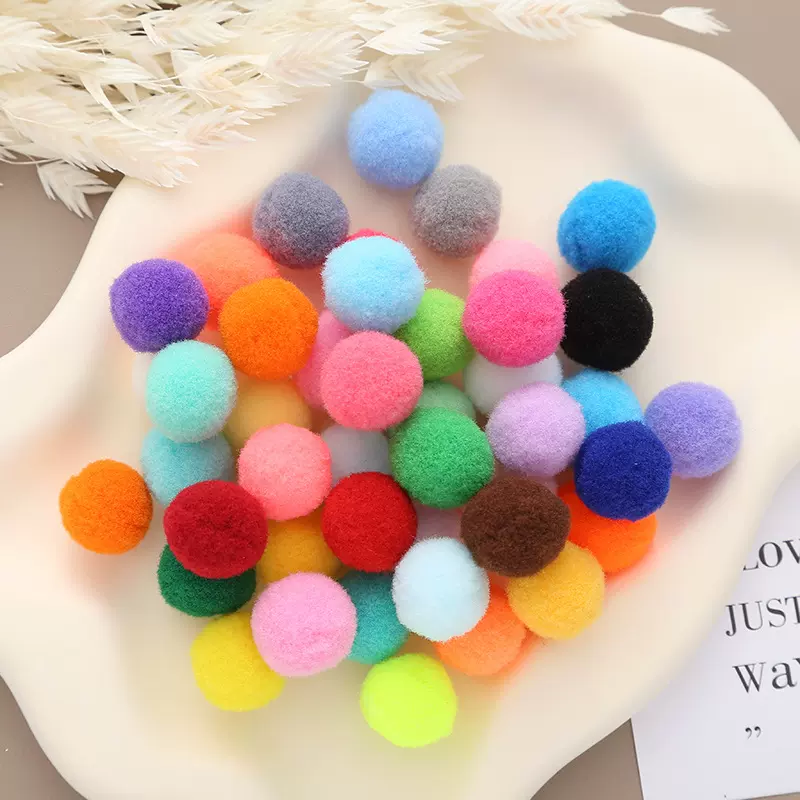 毛球涤纶高弹毛绒球高弹毛球尼龙毛毛球装饰字画diy玩具毛球批发