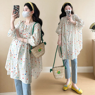 Spring New Style Simple Casual Lady Fresh plus size Pregnant Women Shirt Korean Style Loose Fashionable Shirt dress