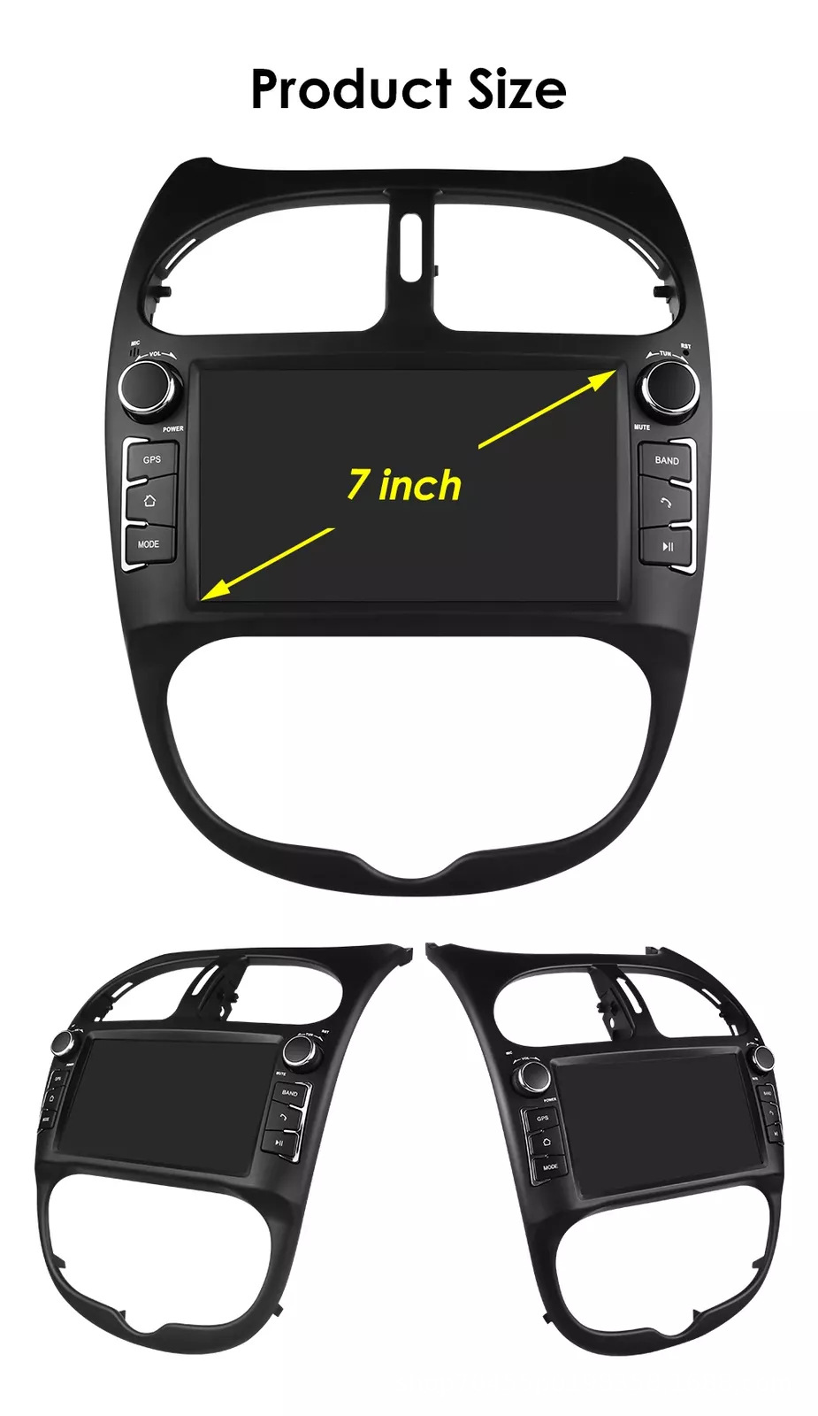 Cross-mirror applies to Peugeot 206 original car style 7-inch Android central control large screen navigator PEUGEOT 206