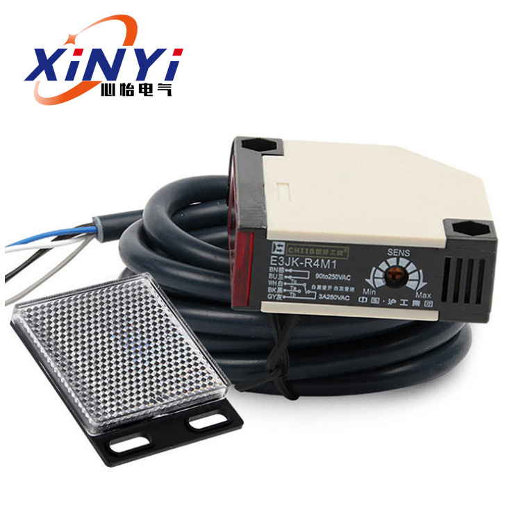 厂家 E3JK-R4M1 AC90-250V正方形镜片反射五线光电开关高速