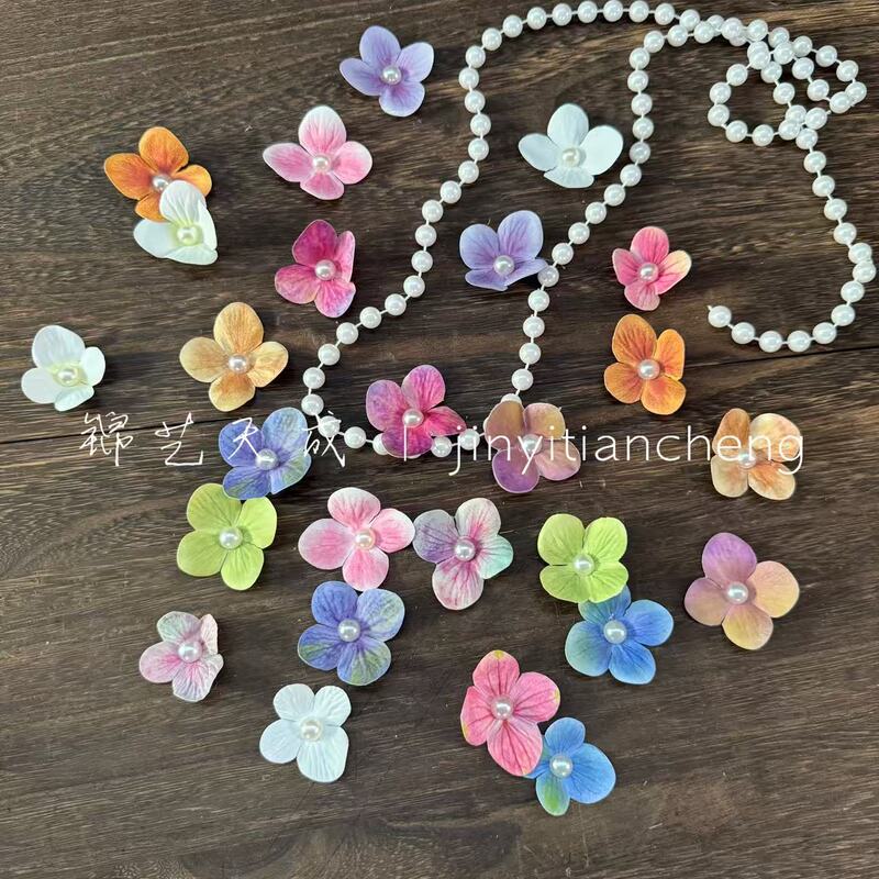 仿真绣球花瓣珍珠花朵 小红书爆款网红发夹diy伴手礼鞋扣饰品材料|undefined