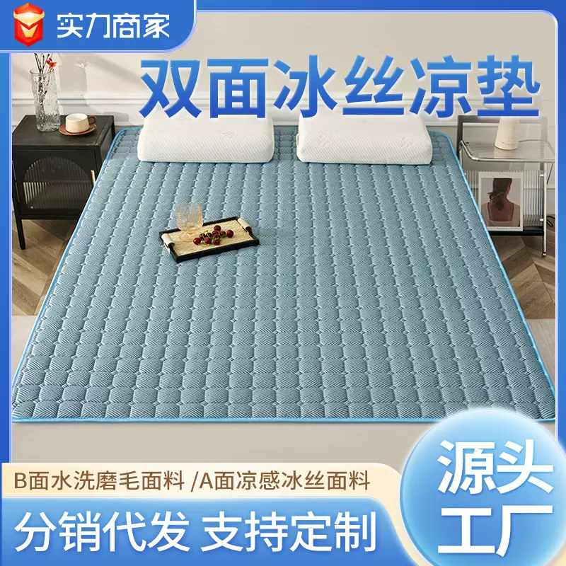2025纯色抗菌冰丝席双面可用夏天床褥子学生宿舍单双人薄床垫床席