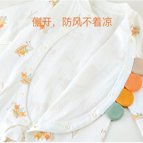 Baby spring and autumn pure cotton jumpsuits, newborn category A crawling clothes, baby autumn warm clothes, pajamas, crawling clothes