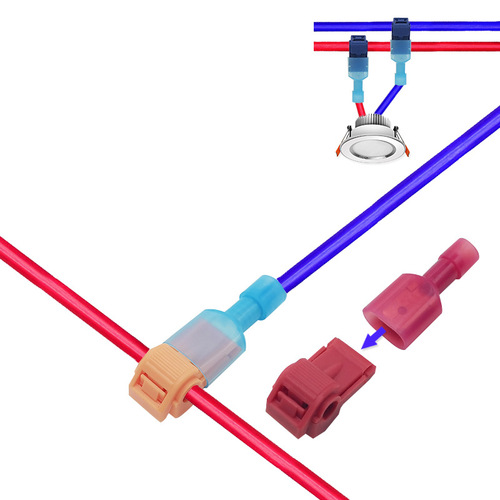 [T-type terminal] T-type quick connector without breaking the wire, main branch line clamp combination pressing connector 