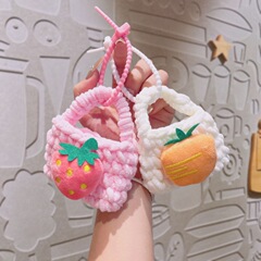 フルーツシリーズ漫画ニットかわいい子供小銭入れ財布ヘッドフォンバッグ保護カバー織キーホルダーペンダント