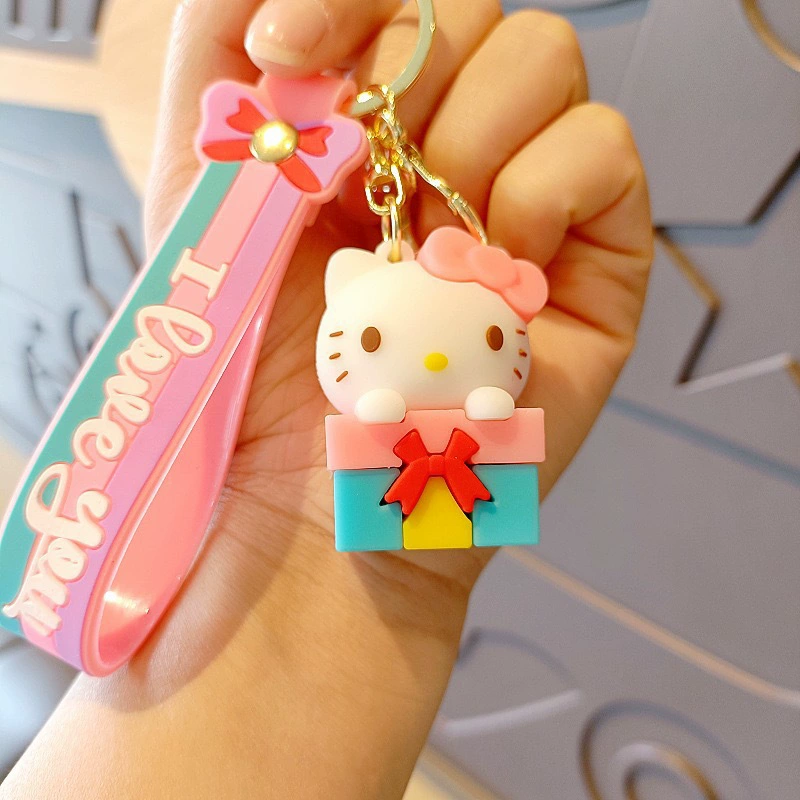 Кулон на брелке (Sanrio) Набор милых силиконовых подвесок — мягкие резиновые талисманчики, подарок на день рождения, различные персонажи