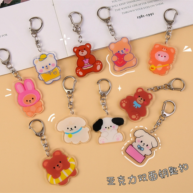 Insアニメかわいい熊動物アクリルキーホルダー卸売り学生カバン掛けアクセサリープレゼント|undefined