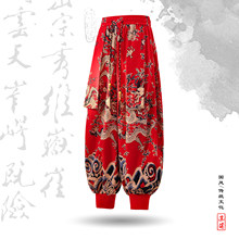 2026春夏中国风超大码8XL小众设计龙纹九分裤哈伦裤飞鼠裤K268