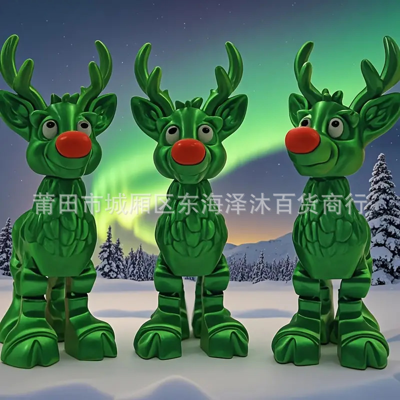 跨境爆款圣诞节雪橇驯鹿雕像 Christmas Reindeer 麋鹿装饰品摆件|undefined