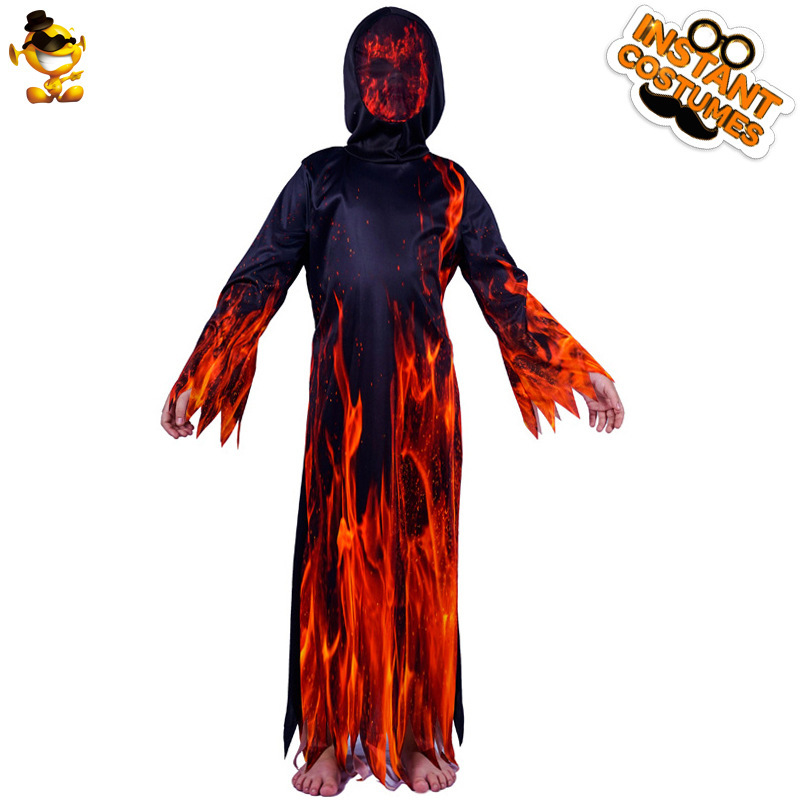 Children's Halloween Flame Little Devil Robe Cosplay Stage Party Costume Children's Death Performance Costume