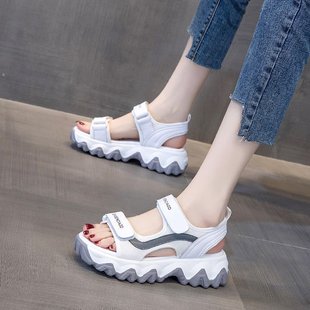 Sports Sandals Women's 2022 Summer New Ladies Fashion Wave Platform Beach Shoes Student Sandals