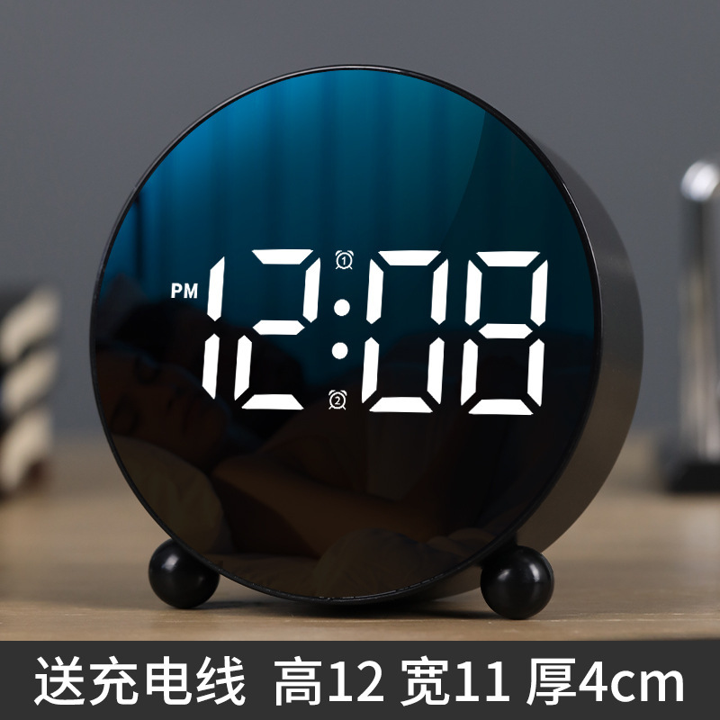 新しいクリエイティブ目覚まし時計シンプルな電子時計LED時計ホームベッド時計温度時計プラスチック時計8895|undefined