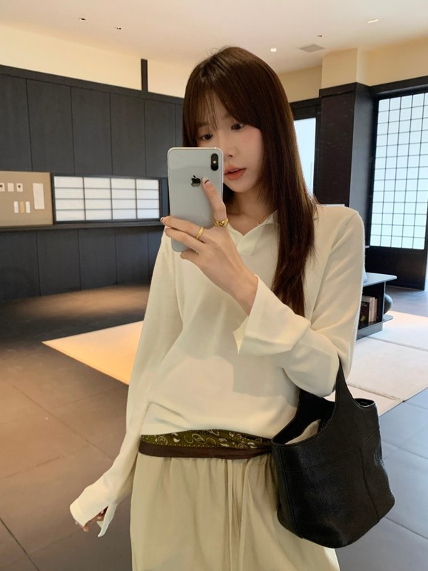 DIGM | 2025秋季极简松弛感翻半开领宽松羊毛针织衫毛衣女A0M012|undefined