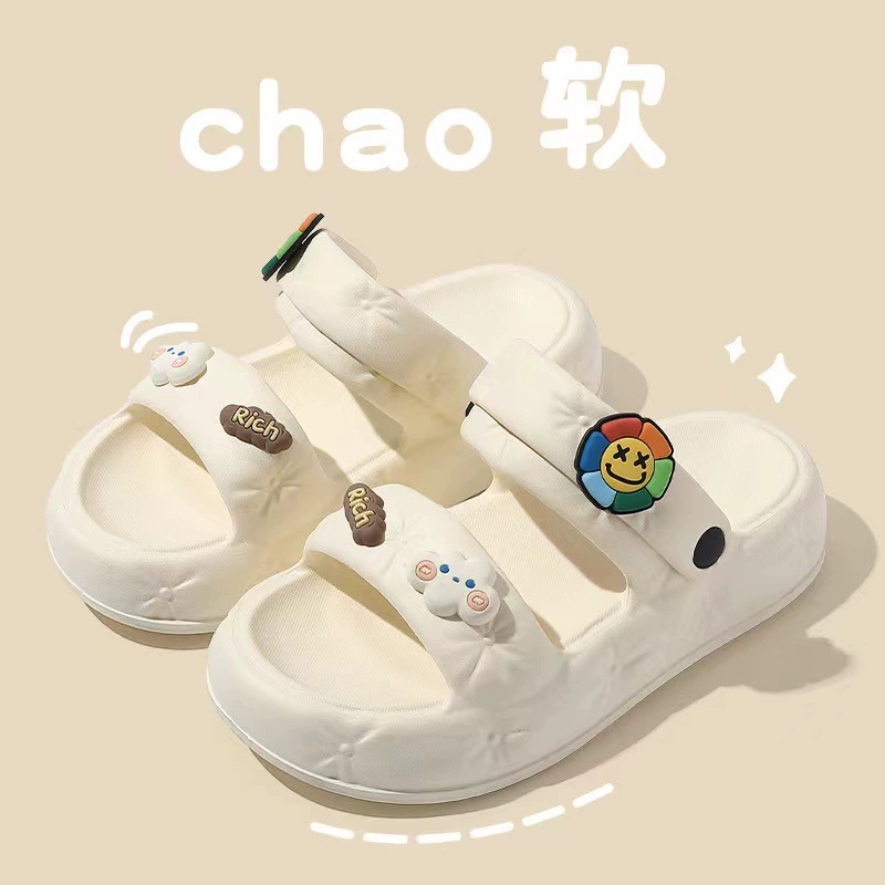 Сандалии, женские летние наряд, 2023, новые универсальные сандалии и тапочки с мягкой подошвой и толстой подошвой, популярные в Интернете, суперпопулярные Тапочки