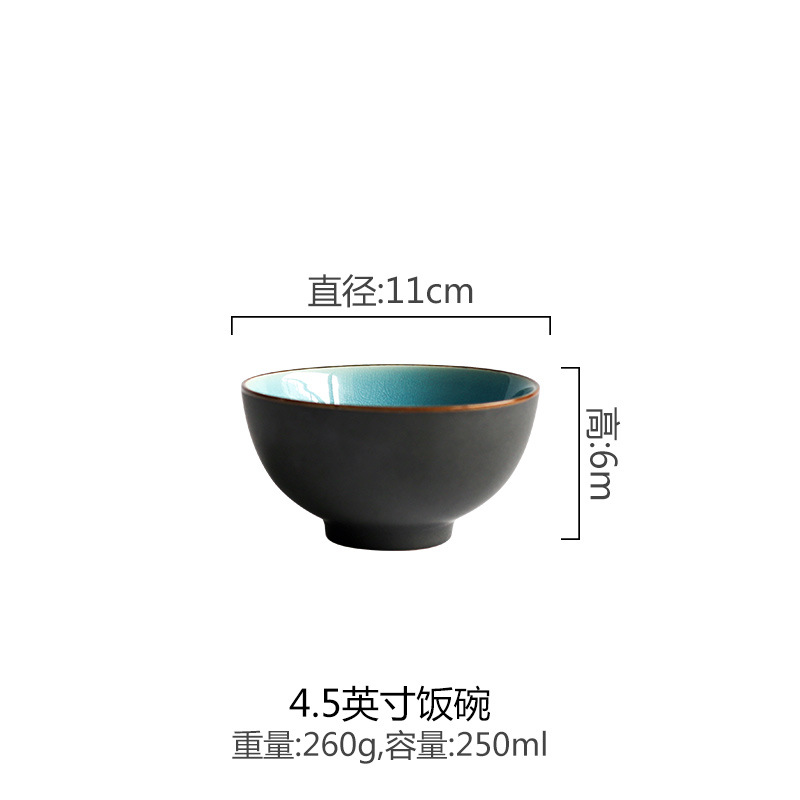 Grieta de hielo de estilo japonés comida de una sola persona vajilla de mesa de cerámica traje a juego tazón plato cuchara taza cena plato hotel restaurante suministros