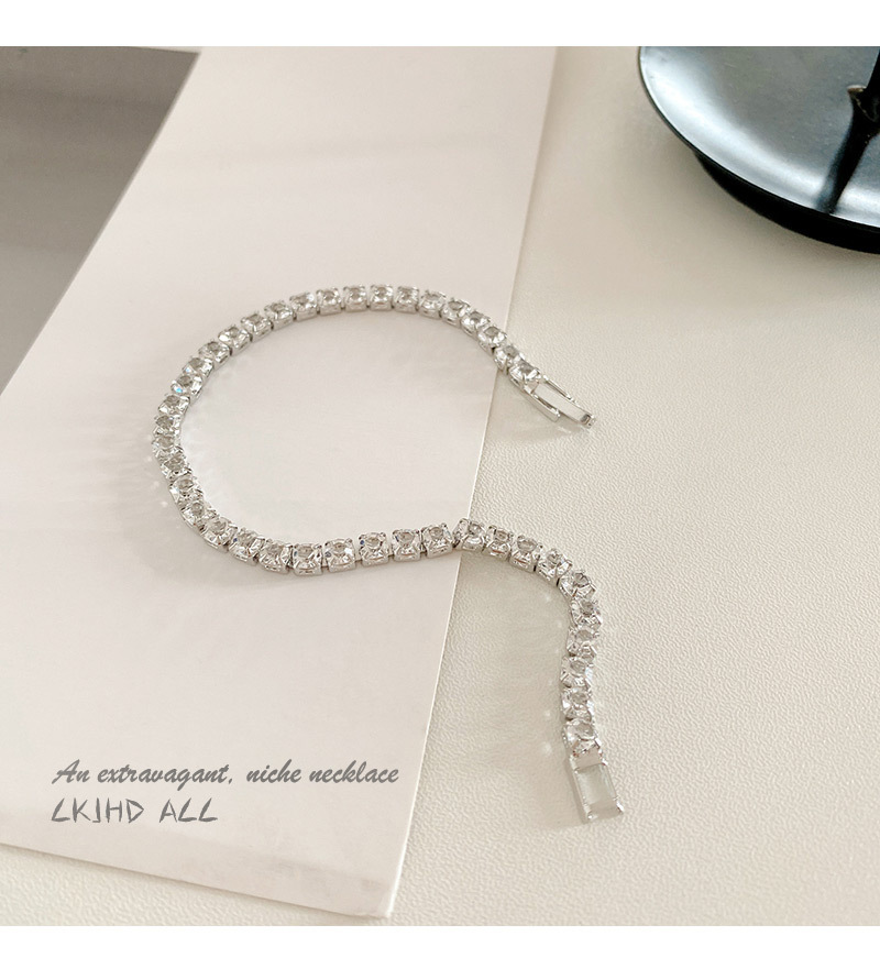 Simple Style Square Copper Inlay Zircon Bracelets 1 Piece