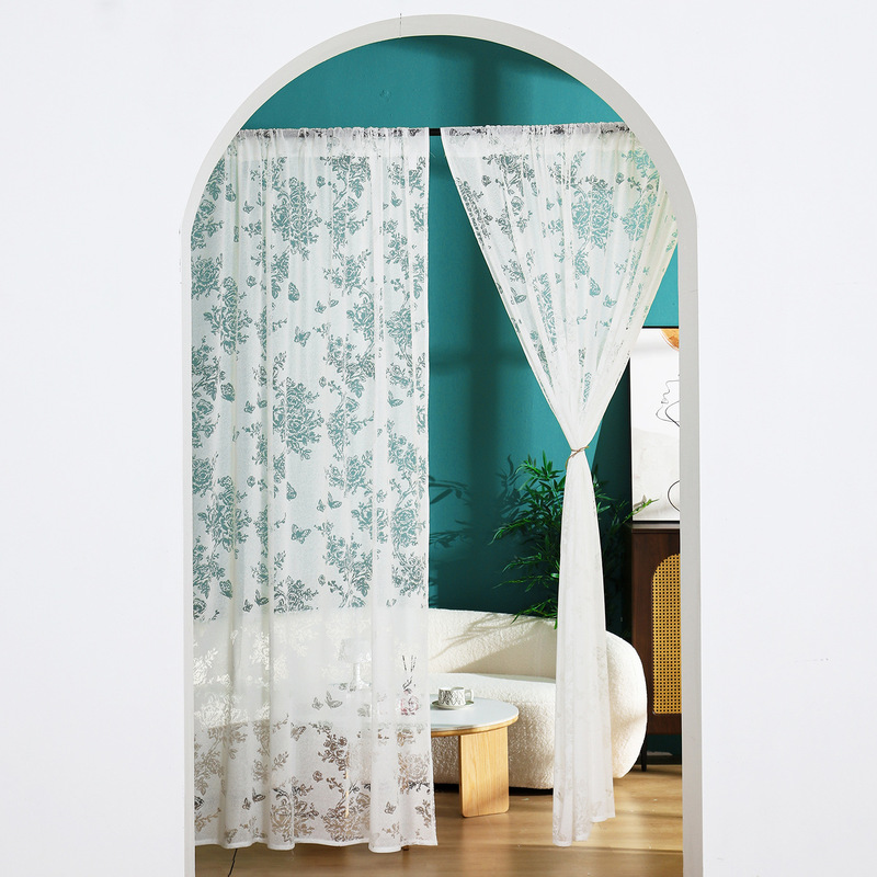 White Sheer Curtains, French European Style, Modern Minimalist, Trendy Moon Branch Shadow White Sheer Fabric for Bedroom Curtains White Sheer Curtains, French European Style, Modern Minimalist, Trendy Moon Branch Shadow White Sheer Fabric for Bedroom Curtains