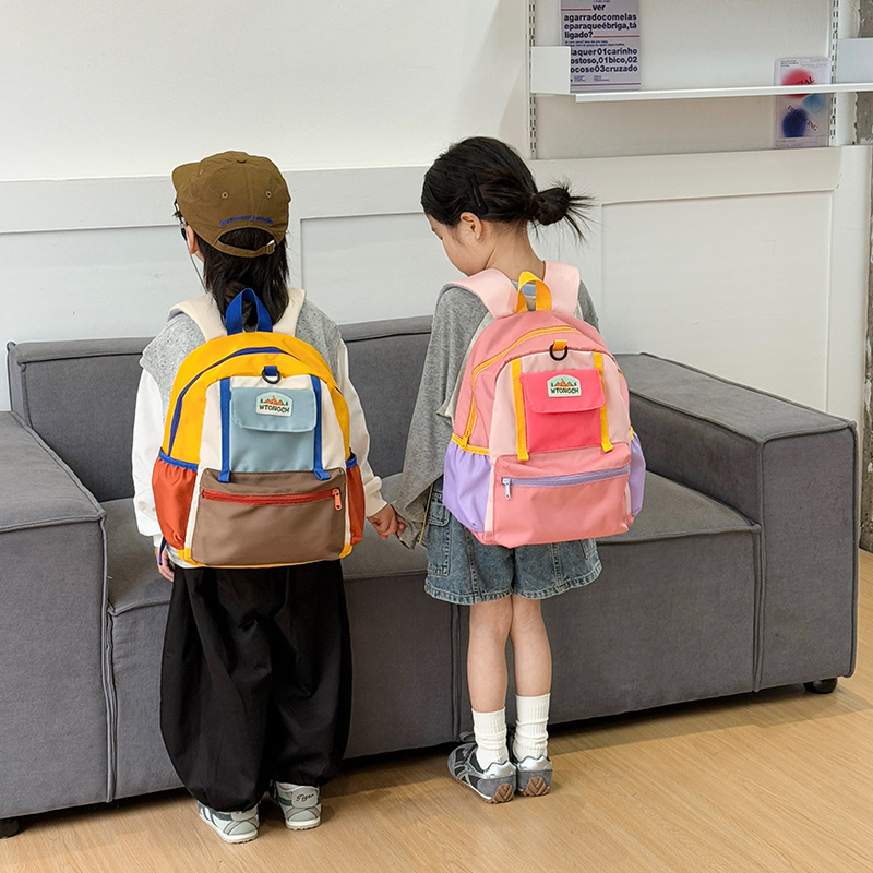 Jardín de infantes bolsas escolares de moda de gran capacidad mochila para niños y niñas mochilas de dopamina colorida para niños