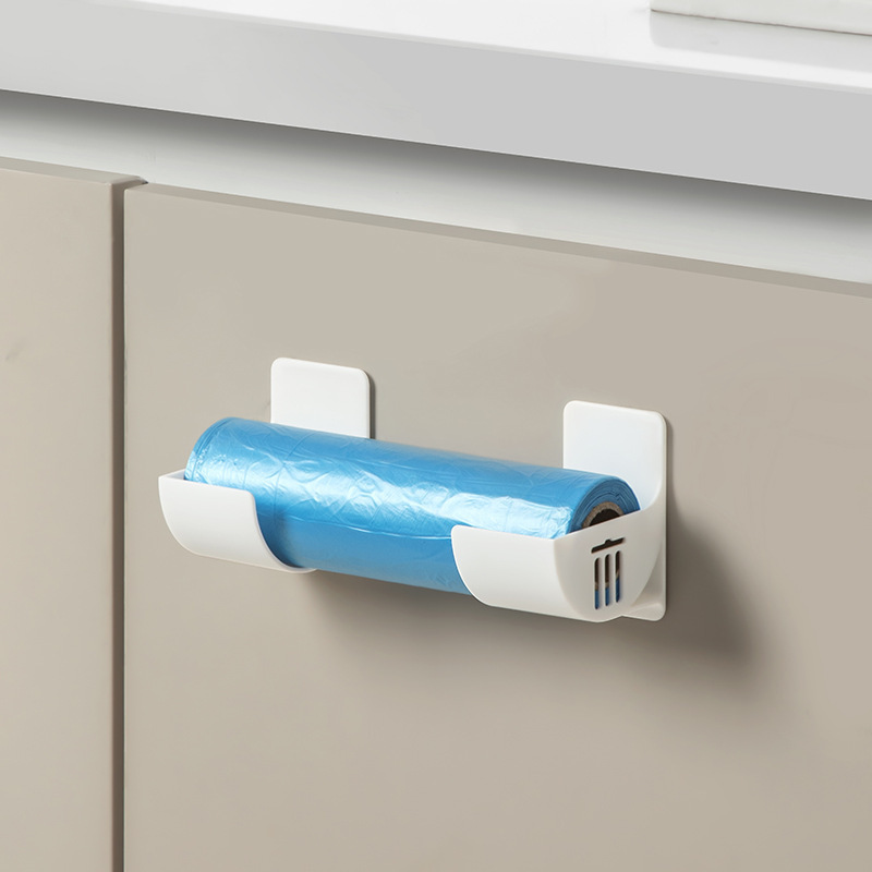 垃圾袋收纳架免打孔保鲜膜置物架厨房储物托架免打孔收纳架跨境热